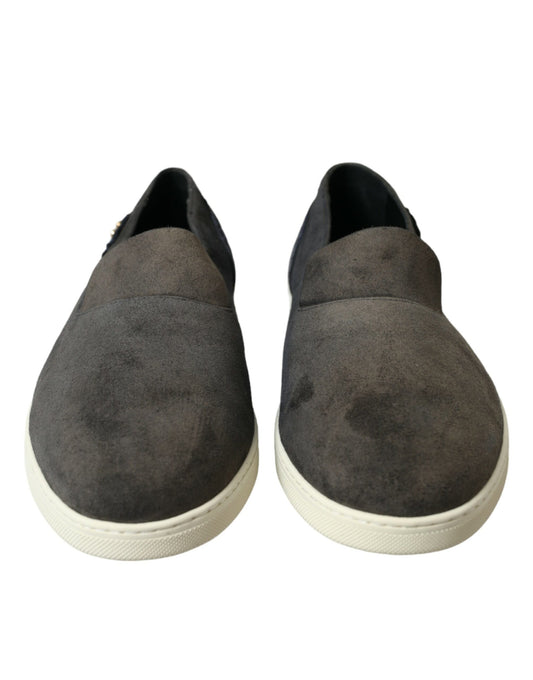 Dolce & Gabbana Blau Wildleder Caiman Männer Loafers Hausschuhe Schuhe