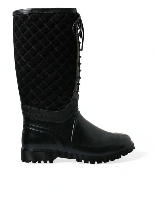 Dolce & Gabbana – Regenstiefel „Chioggia“ aus Wildleder in Schwarz