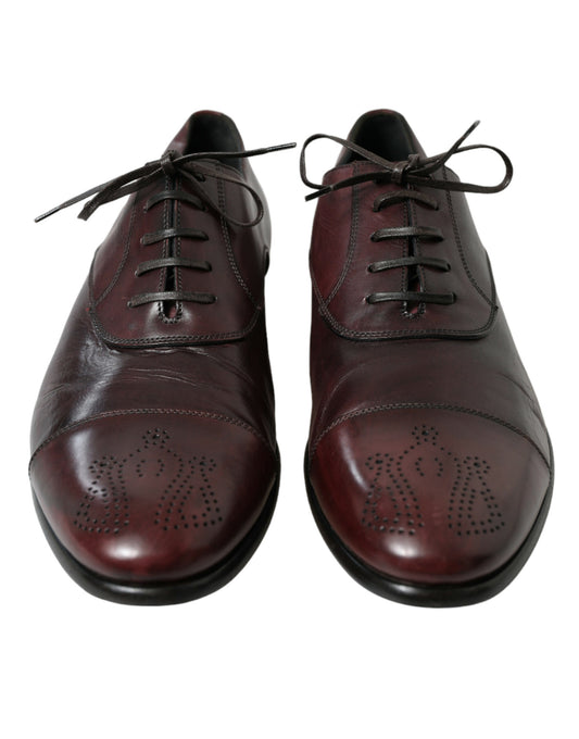 Dolce & Gabbana – Formelle Derby-Schuhe aus bordeauxfarbenem Leder für Herren