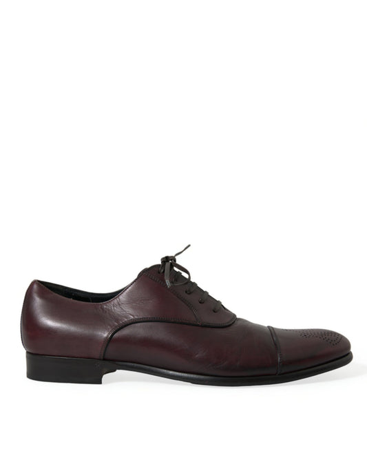 Dolce & Gabbana – Formelle Derby-Schuhe aus bordeauxfarbenem Leder für Herren
