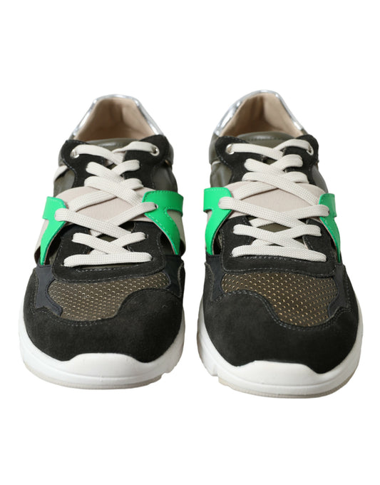 Dolce & Gabbana Mehrfarbige Low-Top-Sneakers aus Wildleder