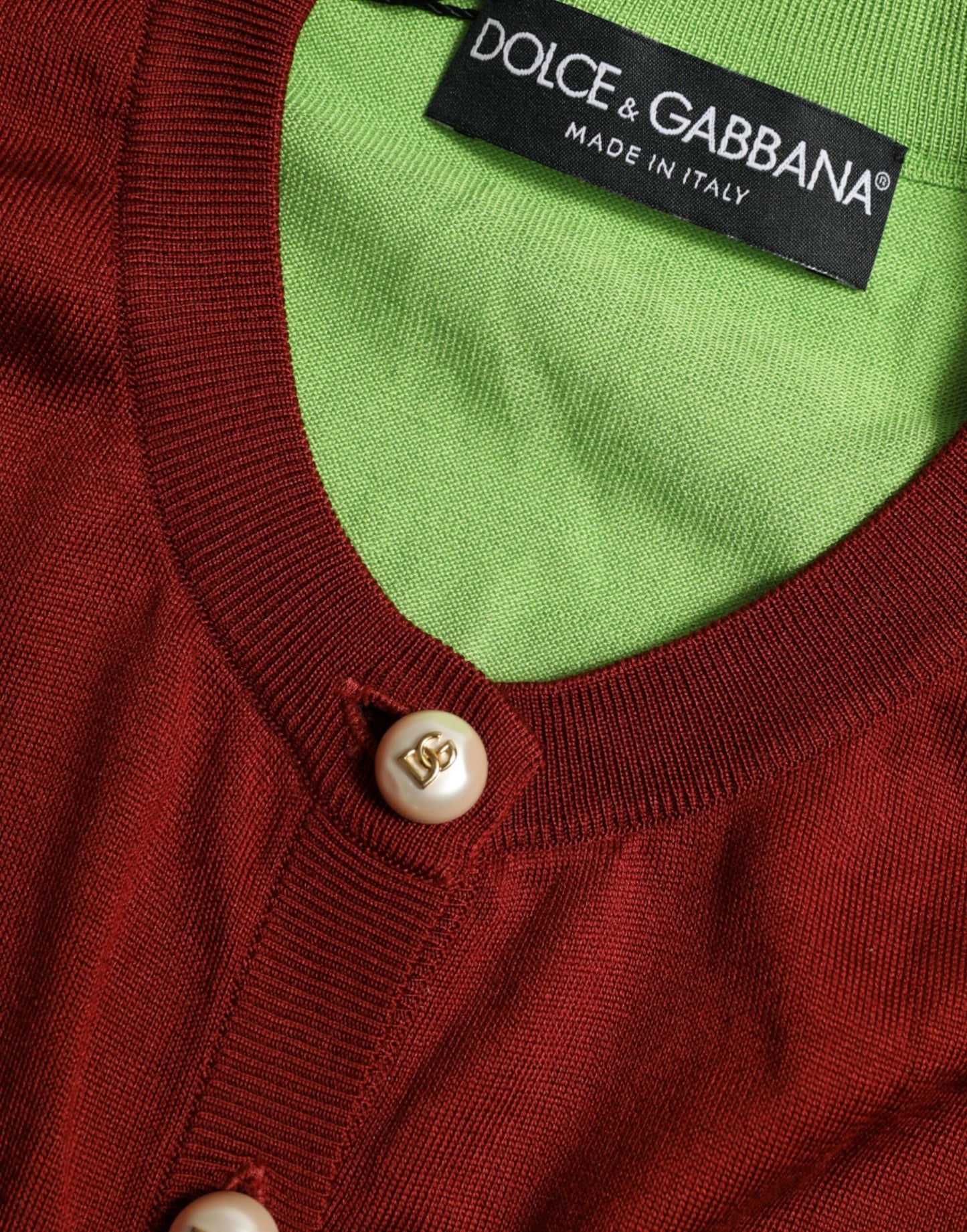 Dolce & Gabbana Mehrfarbiger Cardigan aus Seide mit Rundhalsausschnitt