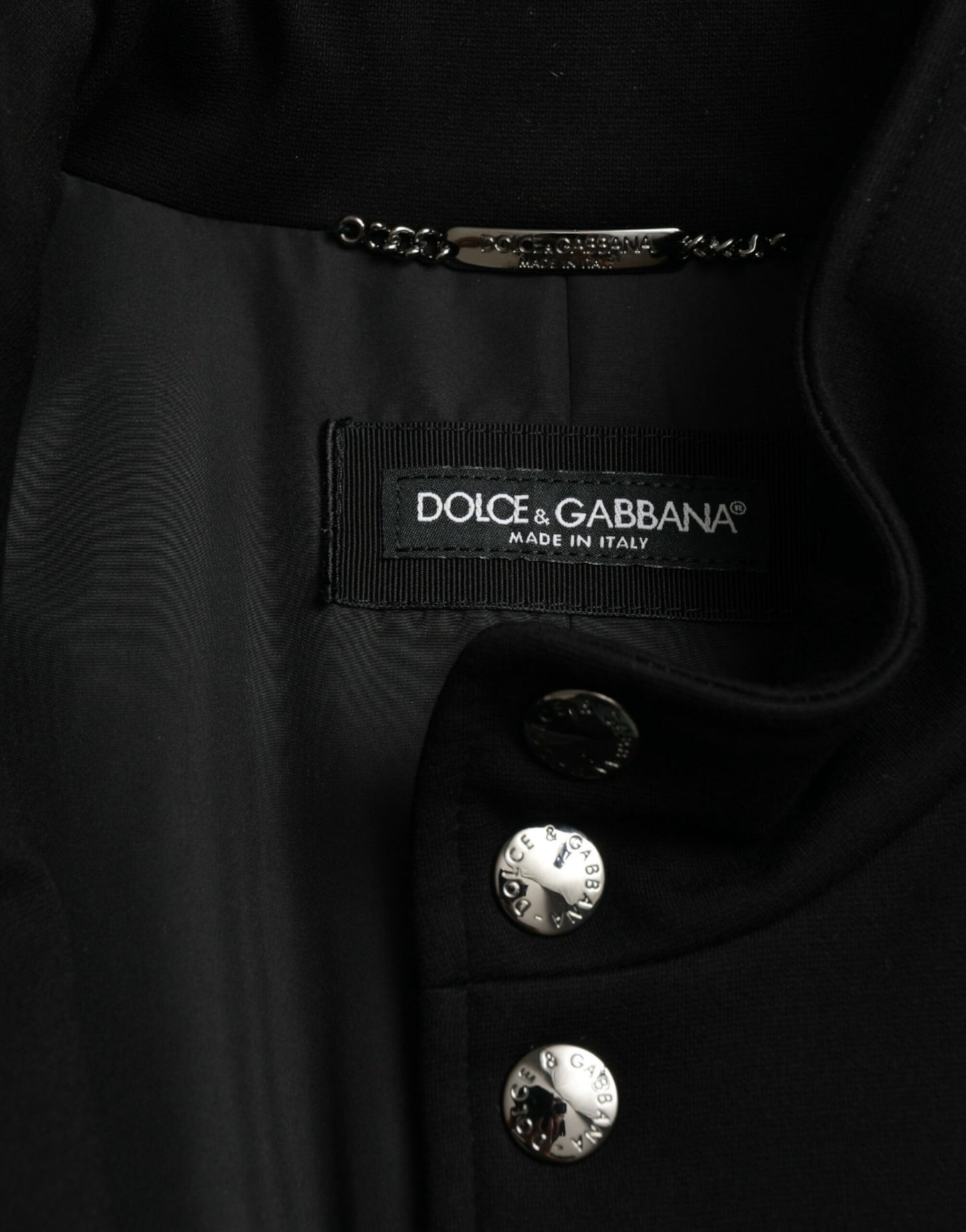 Dolce & Gabbana – Schwarze Viskoseweste mit Knöpfen und Logo