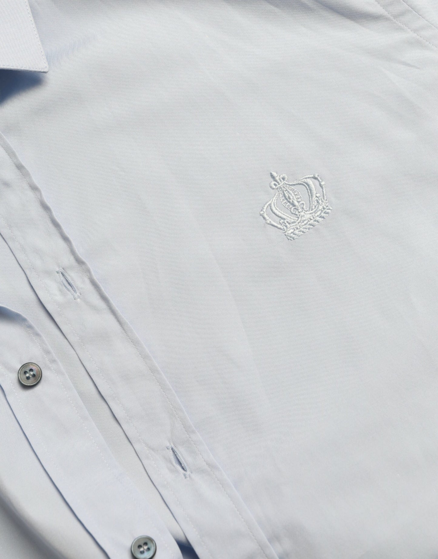 Dolce & Gabbana Himmelblaues Herren-Formalhemd aus Baumwolle in GOLD