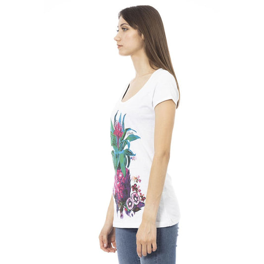 Just Cavalli Weißes Damen-T-Shirt aus Baumwolle