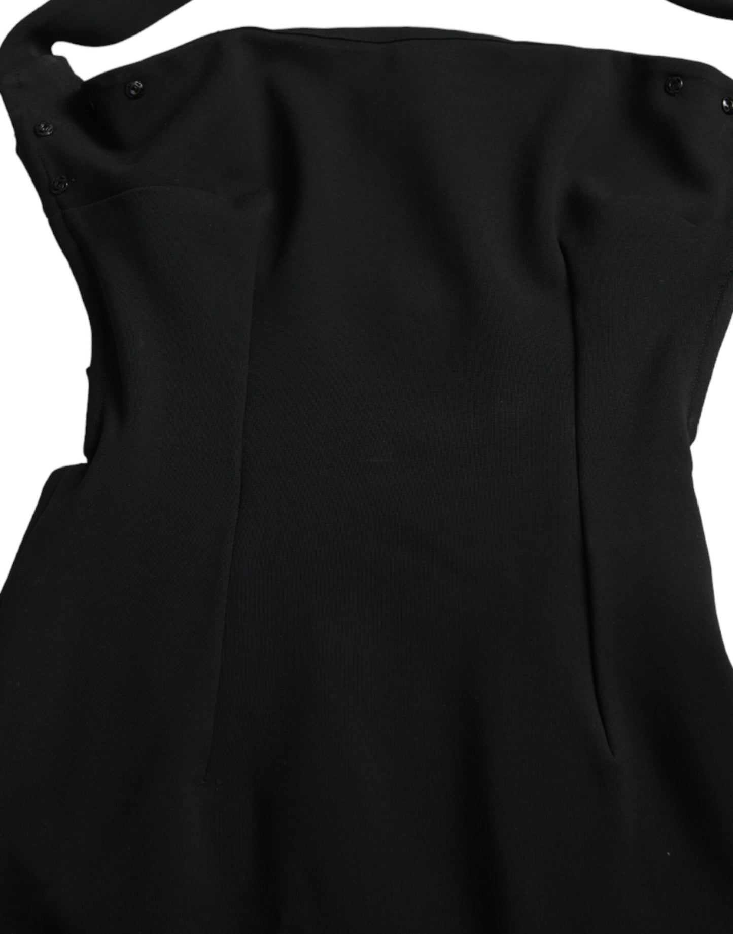 Dolce & Gabbana – Schwarzes, ärmelloses Midikleid mit Neckholder