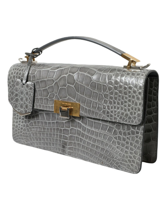Balenciaga Graue Handtasche aus exotischem Leder, mittlere Schultertasche