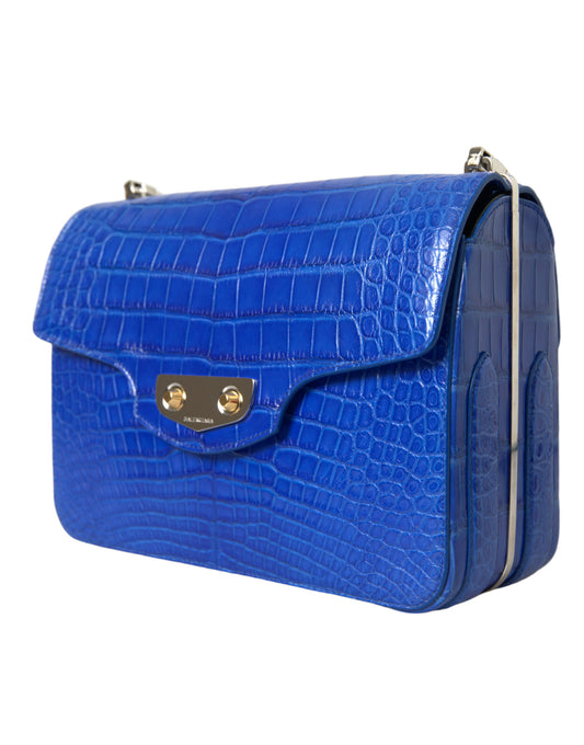 Balenciaga – Neo Classic – Kleine Umhängetasche aus exotischem Leder in Blau