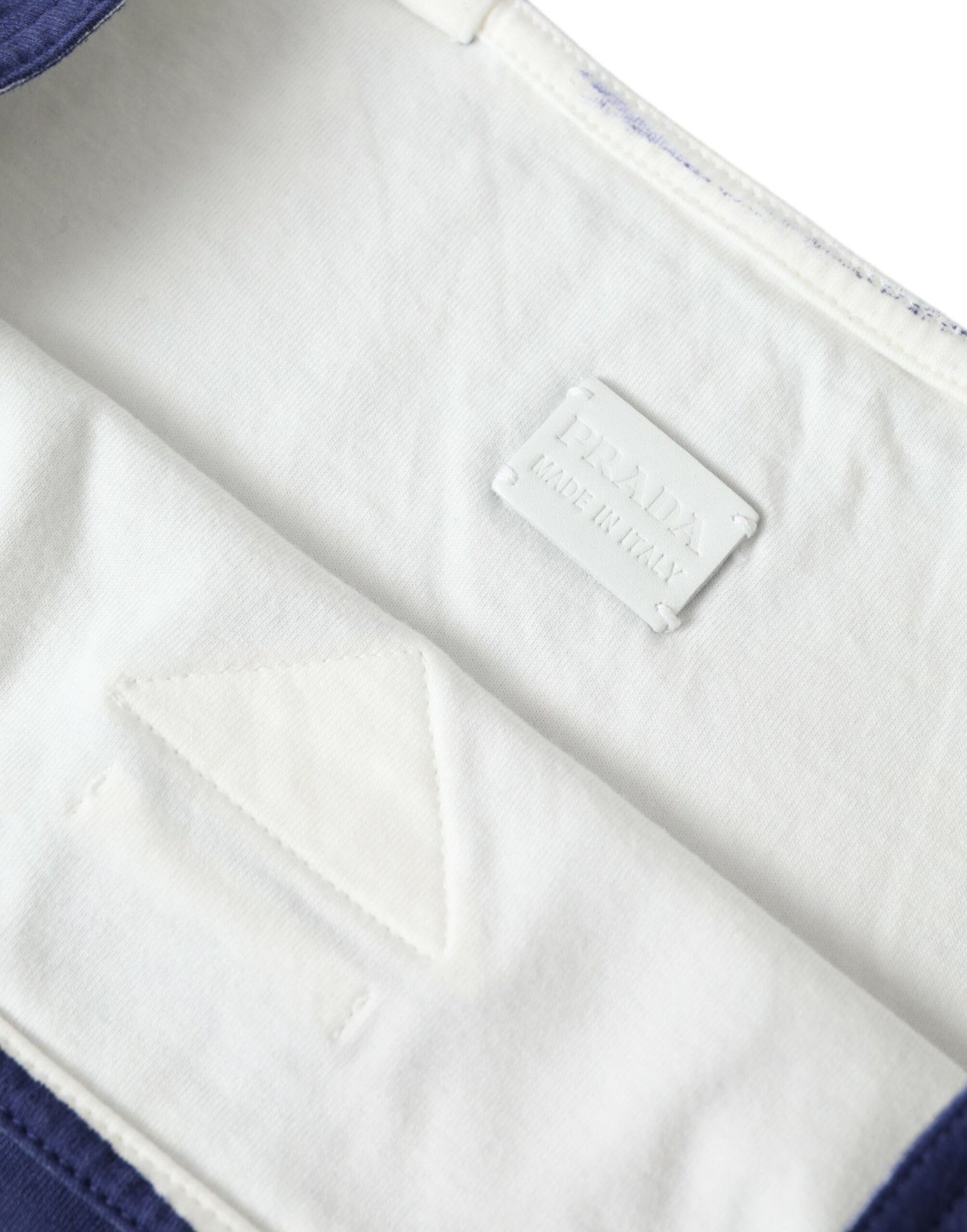 Prada Blue Jersey Fabric Logo Schulter Einkaufstasche Einkaufstasche