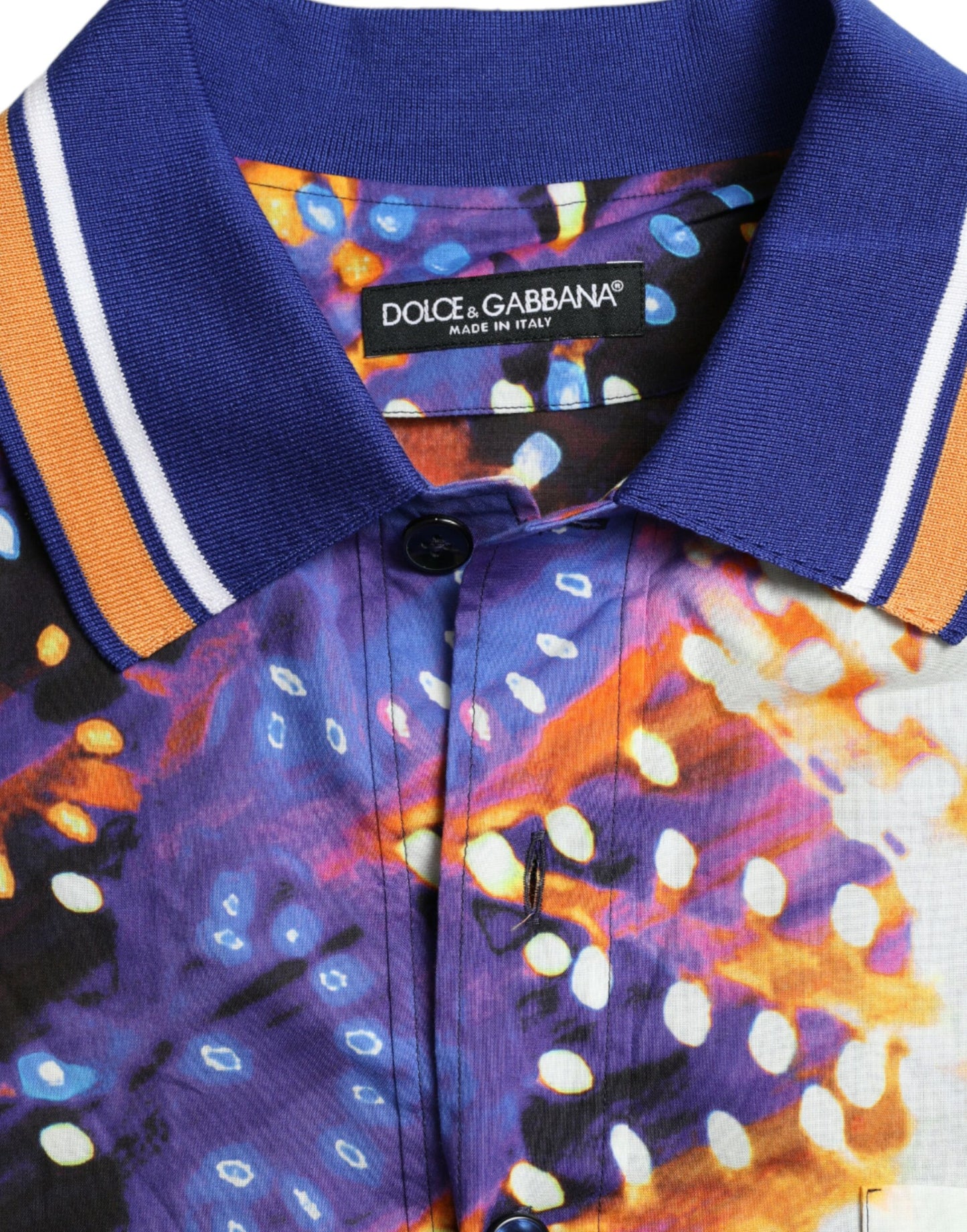 Mehrfarbiges Freizeithemd aus Baumwolle mit Luminarie-Print von Dolce & Gabbana