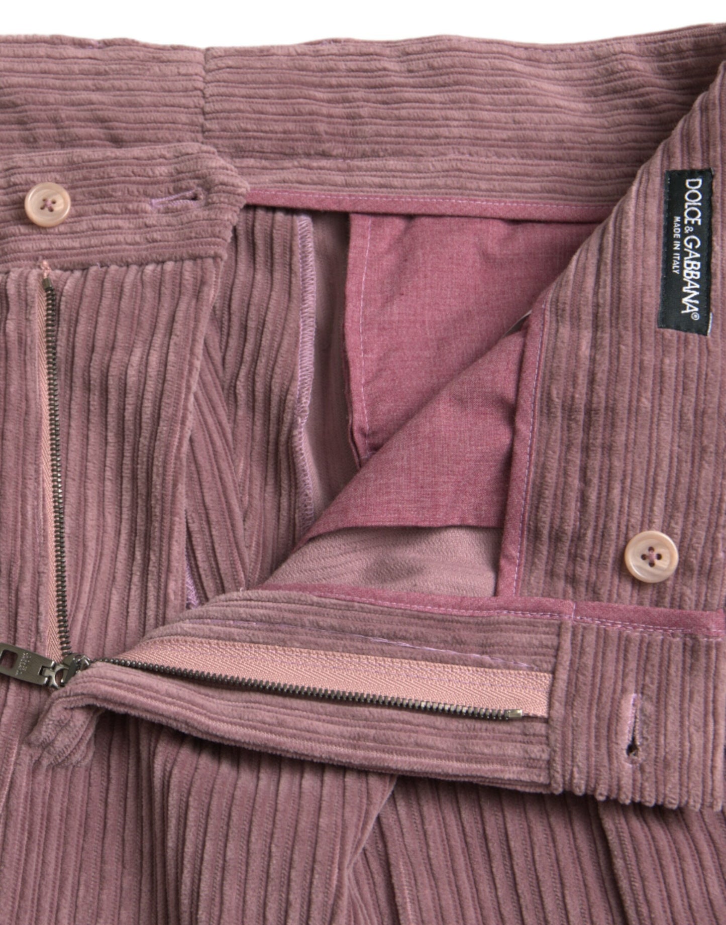 Dolce & Gabbana – Enge Hose aus Cord-Baumwoll-Stretch in Lila