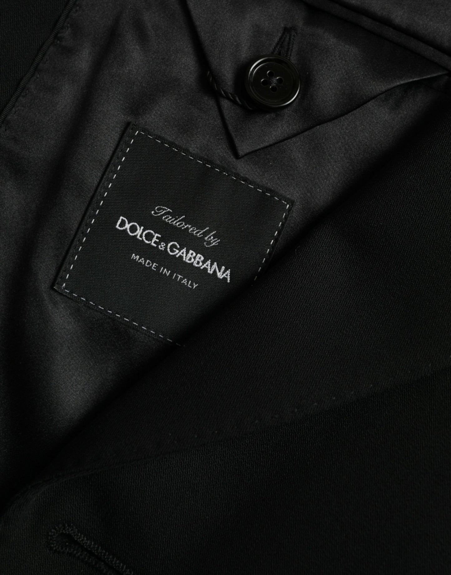 Dolce & Gabbana – Einreihiger Blazer aus schwarzer Wolle mit Spitze