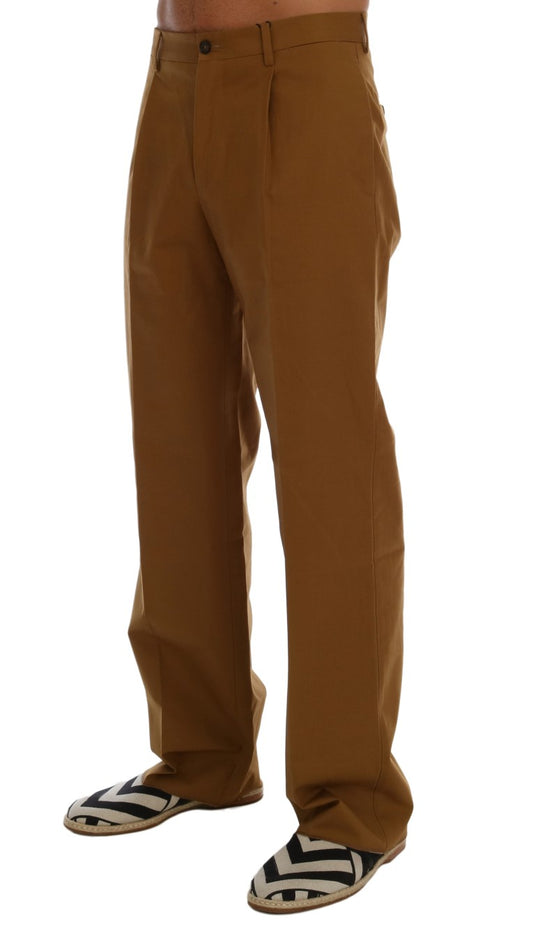 Braune Hose aus Stretch-Baumwolle von Dolce & Gabbana