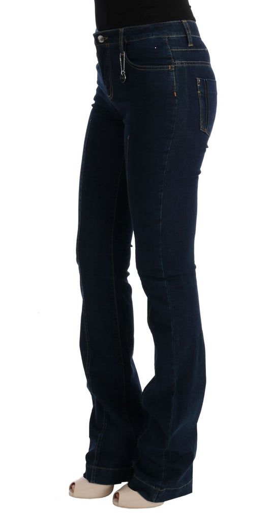Costume National – Bootcut-Schlagjeans aus blauer Baumwolle