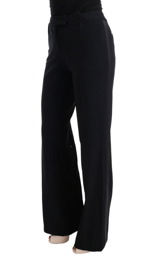 Schwarze Viskose-Bootcut-Hose von Ermanno Scervino