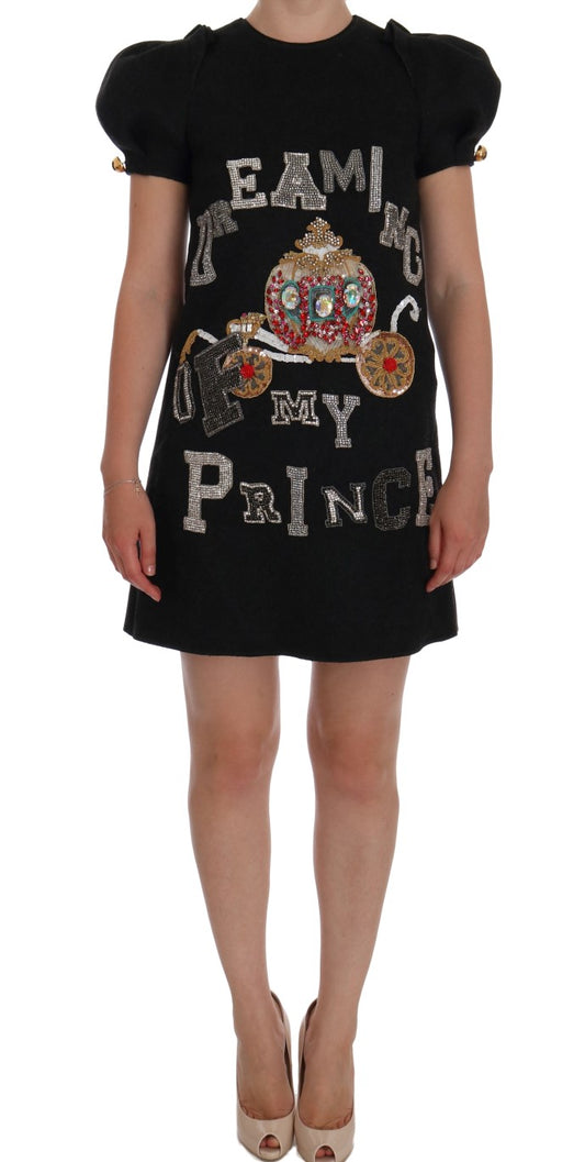 Dolce & Gabbana Graues Kristallkleid „Dreaming of My Prince“
