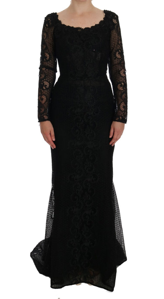 Dolce & Gabbana Schwarzes Etuikleid mit Blumenmuster