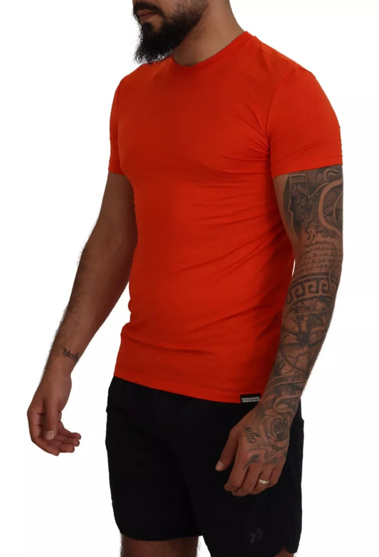 Dsquared² – Oranges Modal-T-Shirt mit Rundhalsausschnitt und kurzen Ärmeln