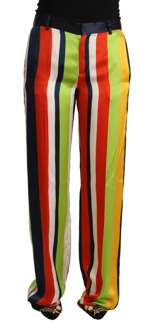 Dsquared² – Mehrfarbig gestreifte, gerade Hose mit mittelhohem Bund