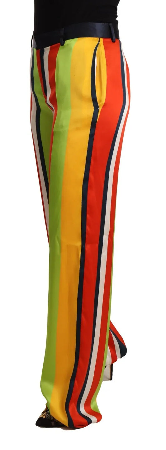 Dsquared² – Mehrfarbig gestreifte, gerade Hose mit mittelhohem Bund