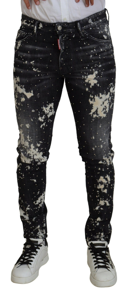 Dsquared² Lässige Jeans aus verwaschenem, weißem Farbspritzer