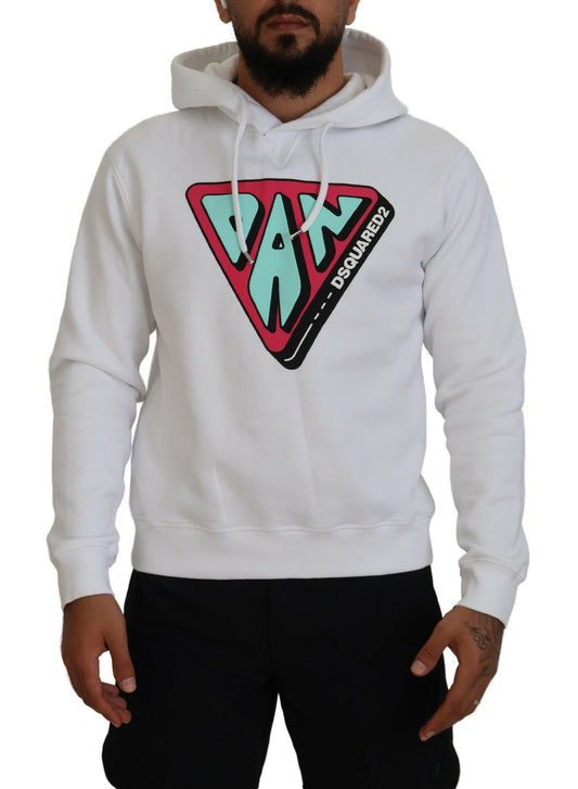 Dsquared² – Weißer, bedruckter Kapuzenpullover aus Baumwolle