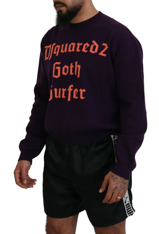 Dsquared² Lila Baumwollpullover mit Aufdruck für Herren