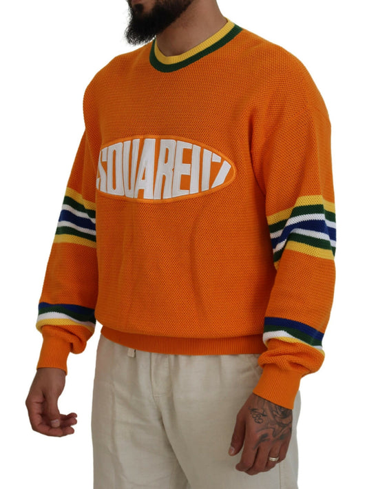Dsquared² Orange bedruckter Langarm-Pullover für Herren