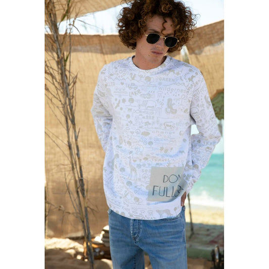 Don The Fuller – Weißer Baumwollpullover für Herren