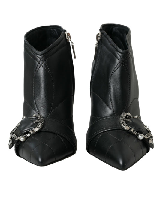 Dolce & Gabbana – Devotion – Gesteppte Stiefel mit Schnalle in Schwarz