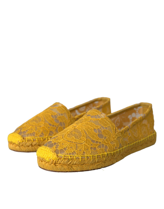 Dolce & Gabbana Gelbe Taormina-Espadrille-Loafer mit Spitze
