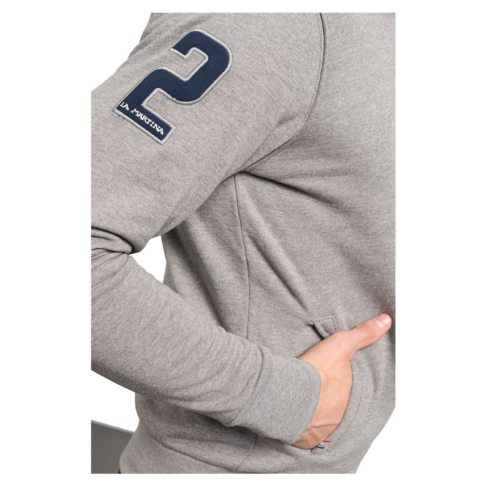 La Martina Grauer Baumwollpullover für Herren