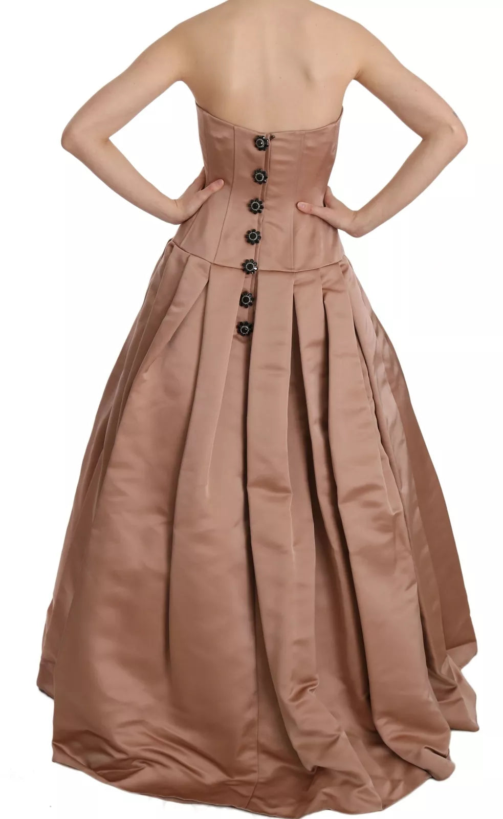 Dolce & Gabbana – Ballkleid aus kristallrosa Seide mit Kronleuchter