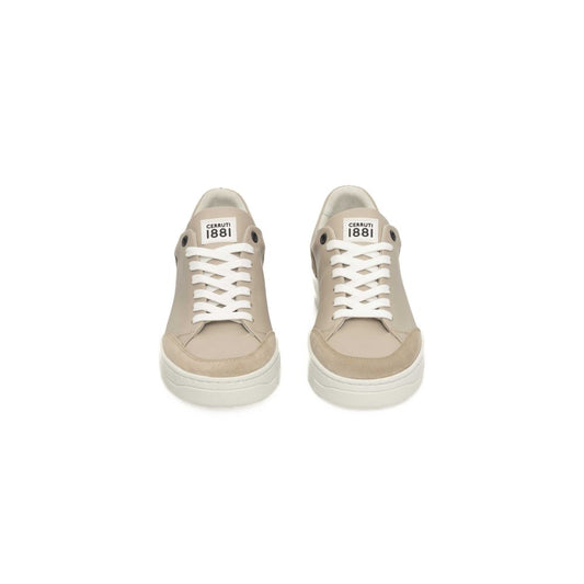 Cerruti 1881 Beige Rindsleder Damen Sneaker
