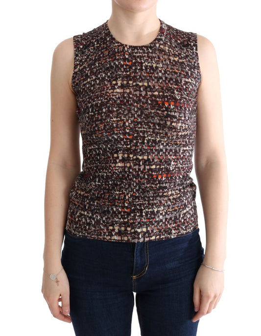 Dolce & Gabbana – T-Shirt aus Wolle mit mehrfarbigem Strickmuster