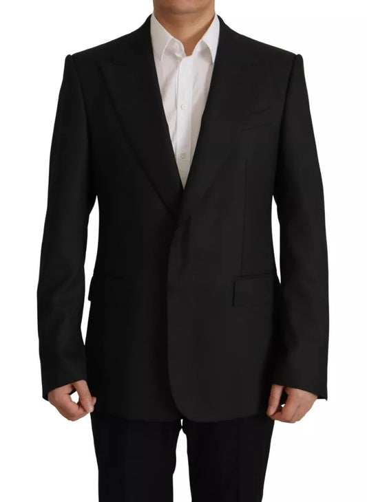 Dolce & Gabbana – Einreihiger Blazer aus schwarzem Polyester