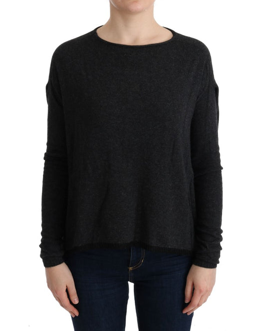 Costume National – Grauer Viskose-Strickpullover