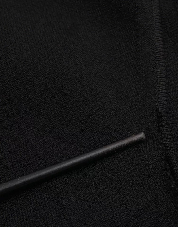 Dolce & Gabbana – Ärmelloses, figurbetontes Midikleid aus schwarzer Viskose