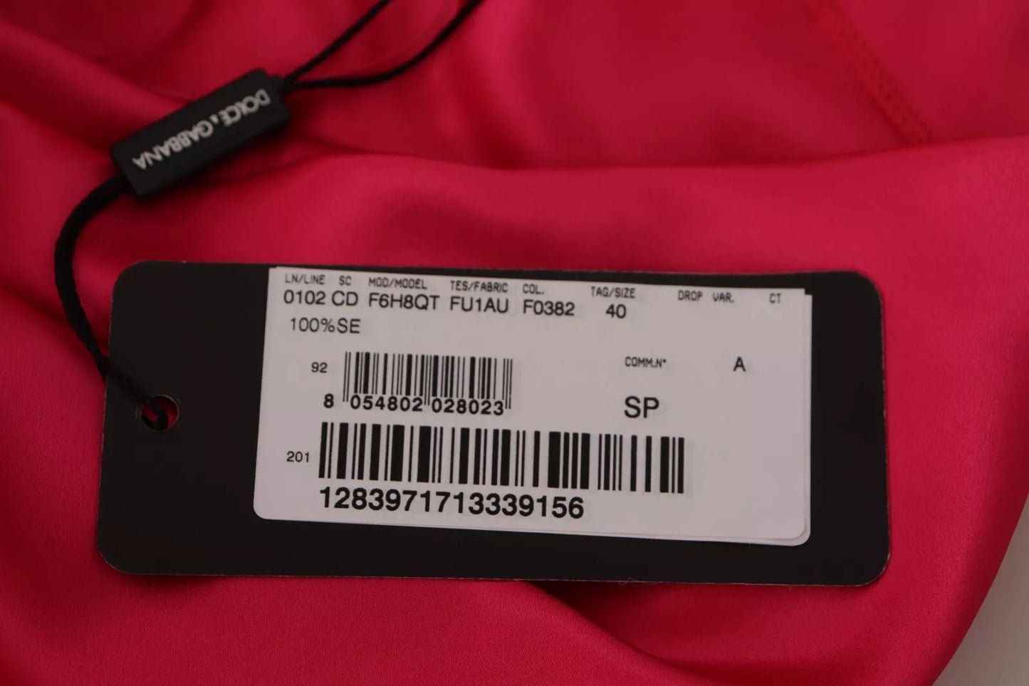 Dolce & Gabbana – Figurbetontes Midikleid aus Seide in Rosa mit One-Shoulder-Träger