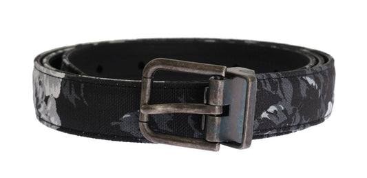 Dolce & Gabbana Schwarzer Cayman-Leinenledergürtel