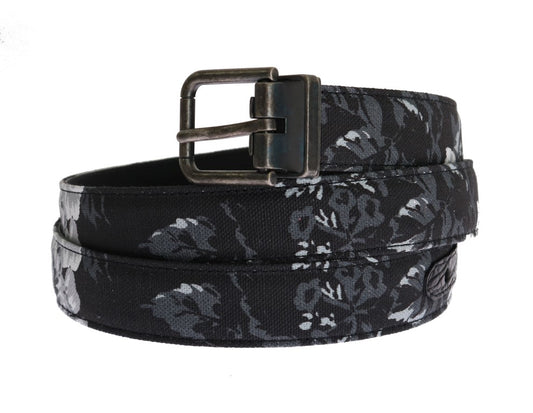 Dolce & Gabbana Schwarzer Cayman-Leinenledergürtel