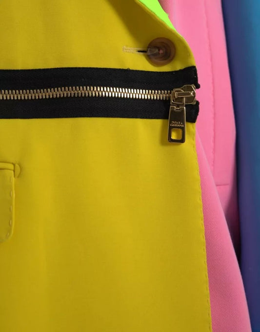 Dolce & Gabbana – Mehrfarbige Patchwork-Manteljacke mit steigendem Revers