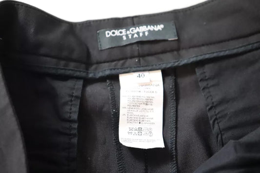 Dolce & Gabbana – Schwarze, hoch taillierte, konisch zulaufende Hose