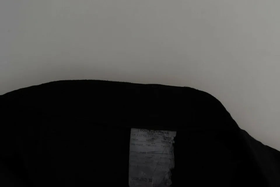 Dolce & Gabbana – Kurze Caprihose aus schwarzem Wollstretch