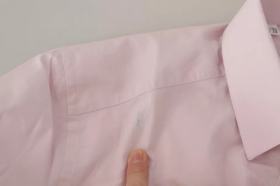 Dolce & Gabbana Hellrosa Baumwollkleid Formelles Herren GOLD Hemd