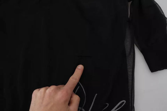 Dolce & Gabbana Schwarzer Polyester-Pullover mit Rundhalsausschnitt für Herren