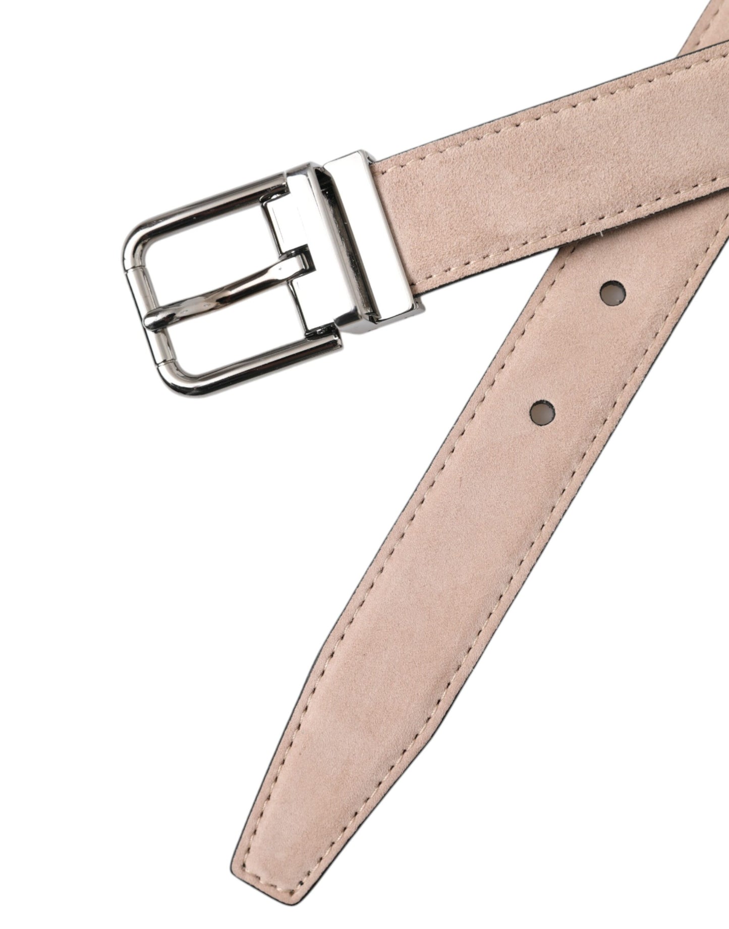 Dolce & Gabbana Beige Wildledergürtel mit silberner Schnalle Herren
