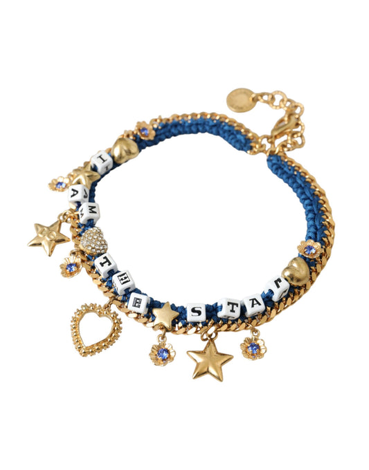 Dolce & Gabbana – Goldfarbenes Messingkettenarmband „Iam The Star“
