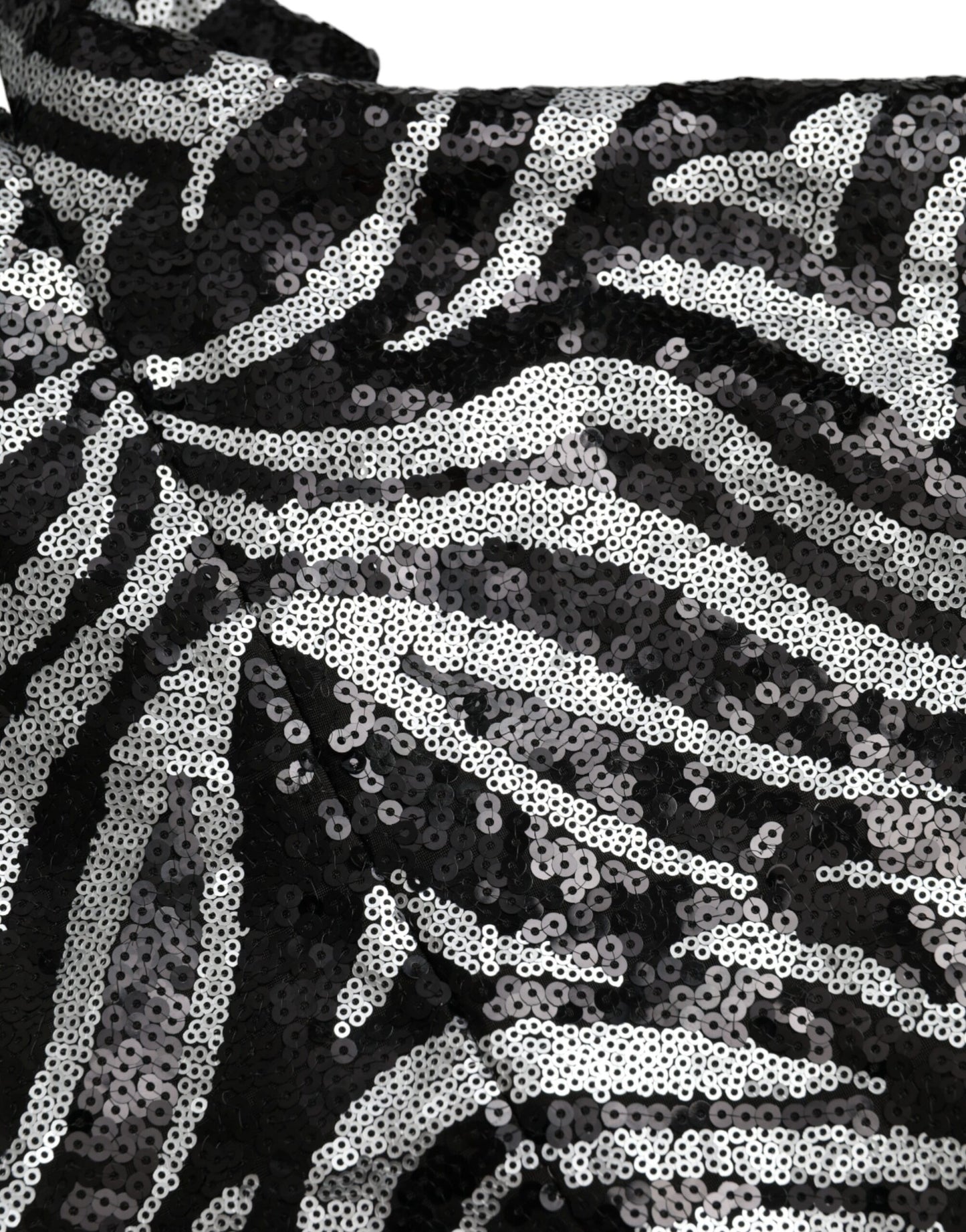 Dolce & Gabbana Schwarz-silberner Polyesterpullover mit Pailletten