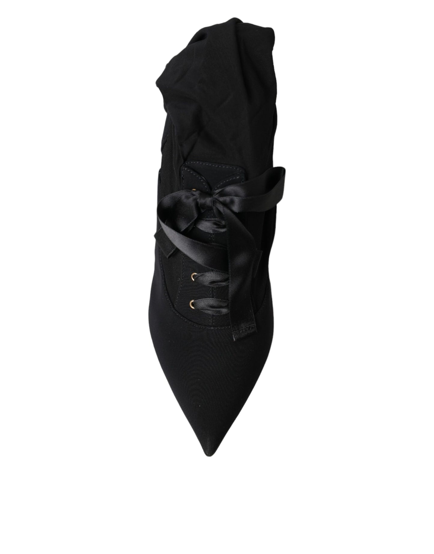 Dolce & Gabbana Schwarze Stiletto-Absätze, wadenlange Stiefel